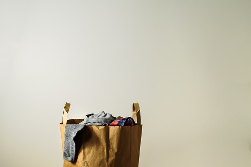 Paper bag with clothes