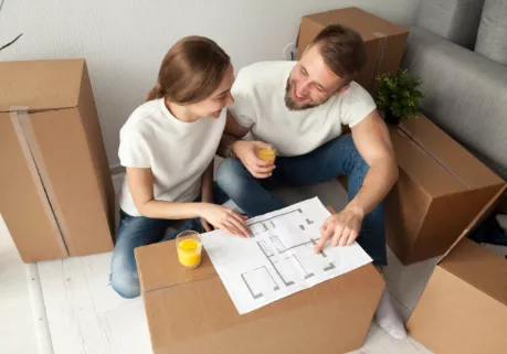 lady and a guy planning packing process